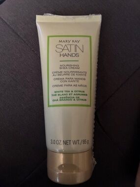 Mary Kay Satin Hands Nourishing Shea Cream - White, Gold, Green Accents